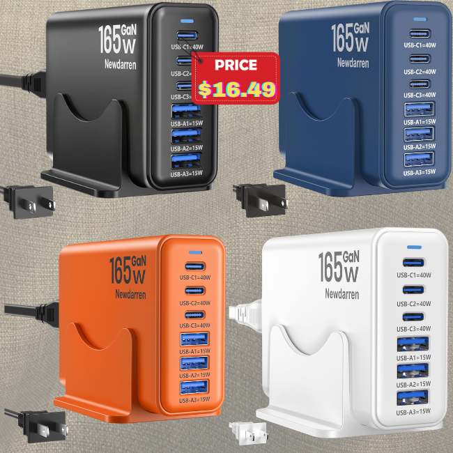 6 Port Wall Charging Station Hub Adapter Deal: Save 45%