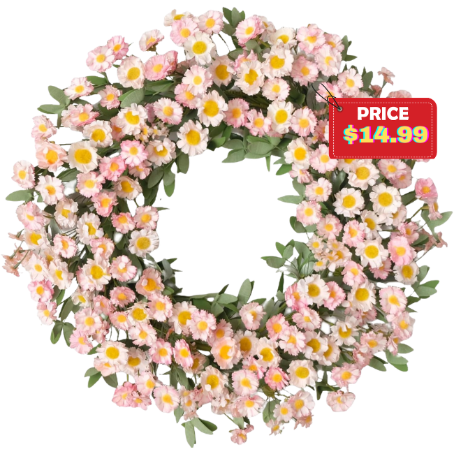 Pink Daisy Spring Wreath Deal: Save 50%