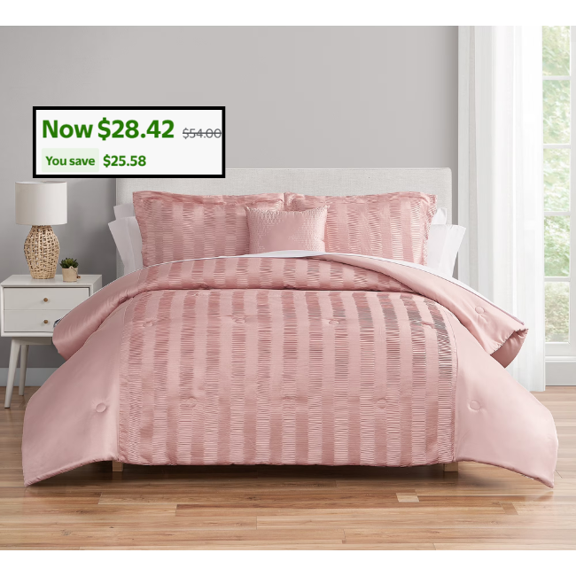 Blush Pink 10 Piece Bed in a Bag Comforter Set Deal: Save $25.58 at Walmart
