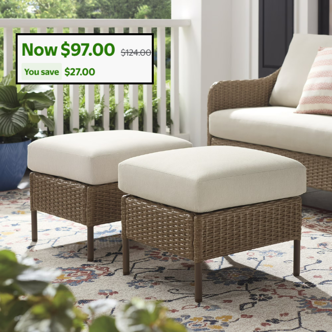 Outdoor Patio Ottoman Deal at Walmart: Save $27