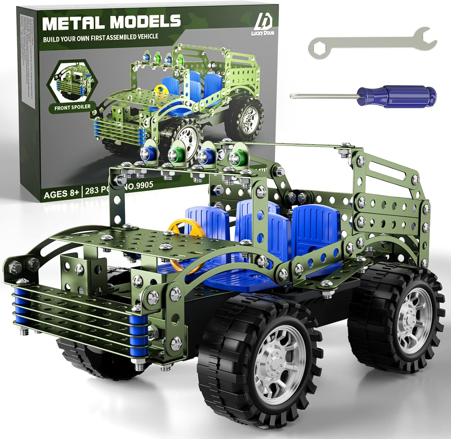 Lucky Doug Building Toys Model Truck Set – STEM Project for Kids