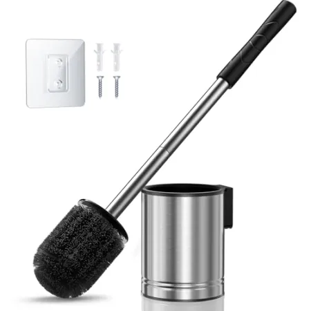 HAMITOR Toilet Bowl Brush Set $5.99 at Amazon