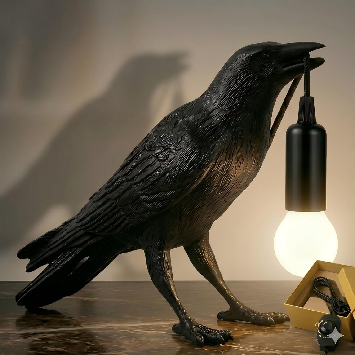 OVANUS Crow Lamp Gothic Decor, Raven Table Lamp with Adjusta deal at Amazon
