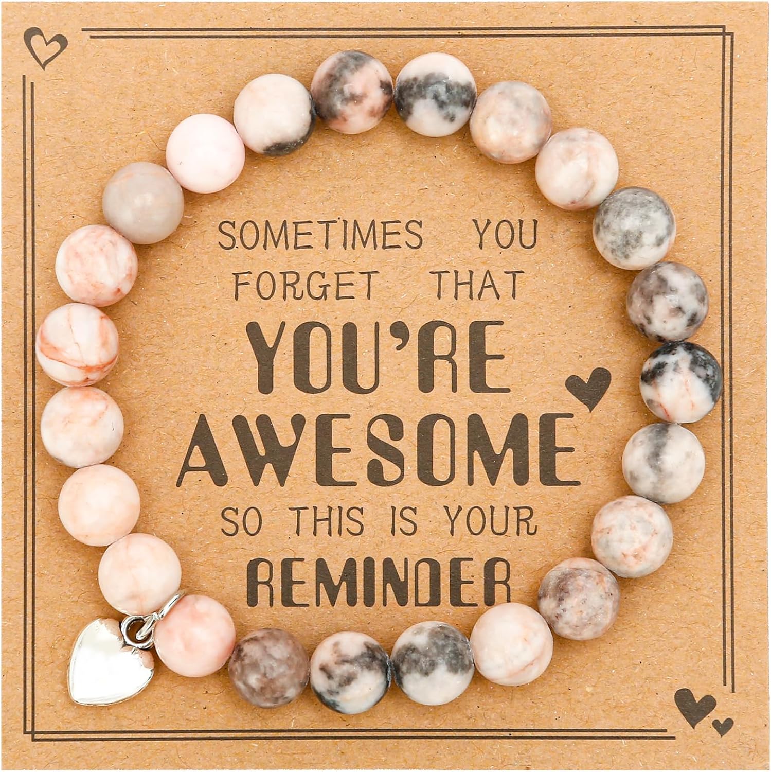 VICKHU Inspirational Gifts for Women Natural Stone Heart But deal at Amazon