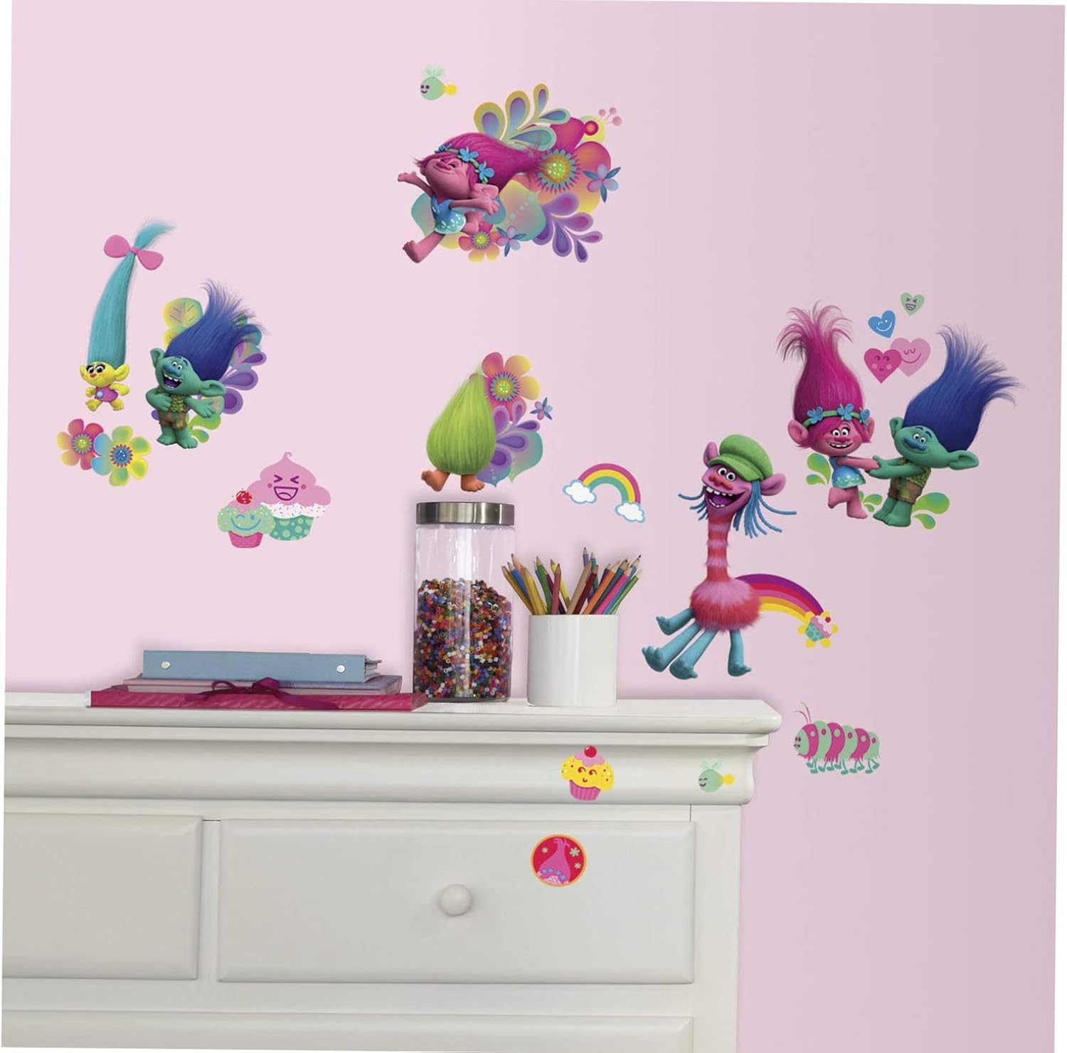 RoomMates RMK3400SCS DreamWorks Trolls Peel and Stick Wall Decals