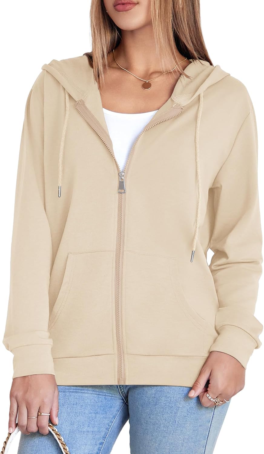 Witsmile Womens Zip Up Hoodies Fall Fashion Outfits Casual Jacket
