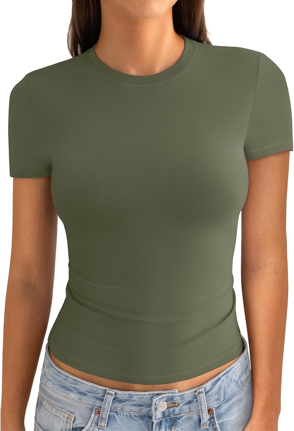 EasyGala Womens Cotton Crew Neck Short Sleeve Shirts Summer Top F