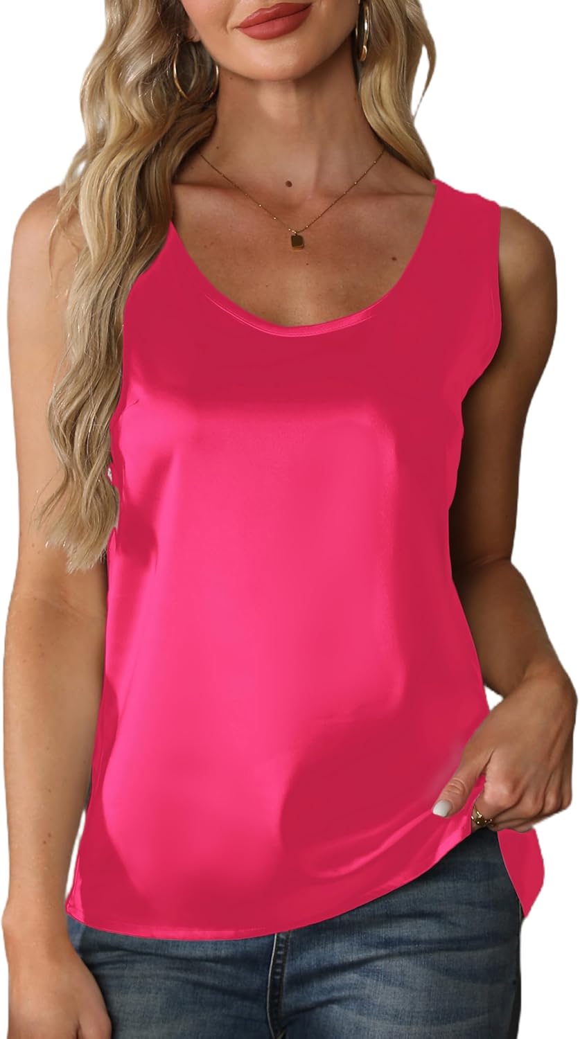 Mawor Silk Satin Tank Top for Women Summer Camisole 2026 Sleevele