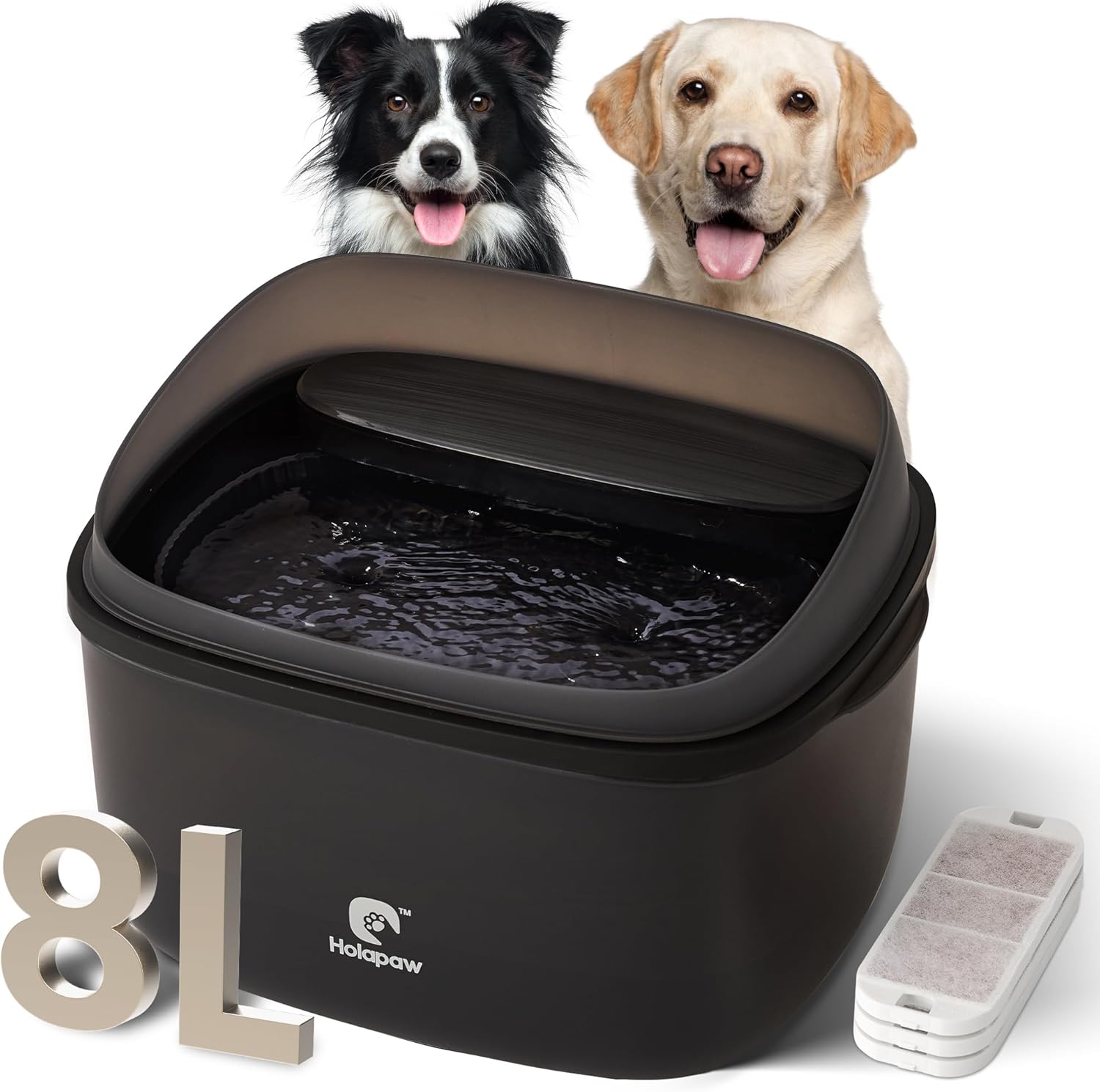 HOLAPAW Dog Water Fountain for Large Dogs, 2.1Gal/8L Dog Water Bo
