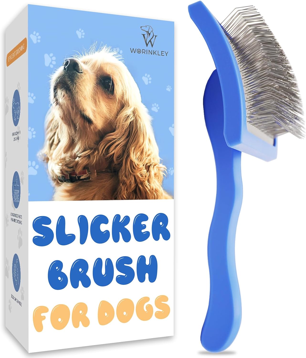 Worinkley Slicker Brush for Dogs, Professional Pet Doodle Groomin