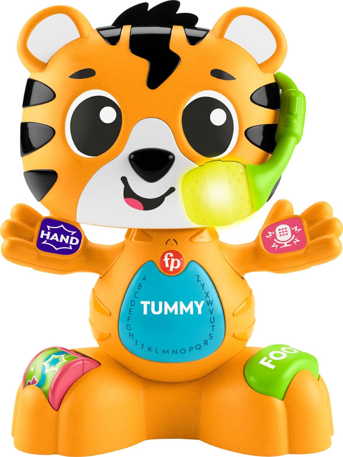 Fisher-Price Baby Learning Toy Link Squad Bop & Groove Tiger with Music & Lights