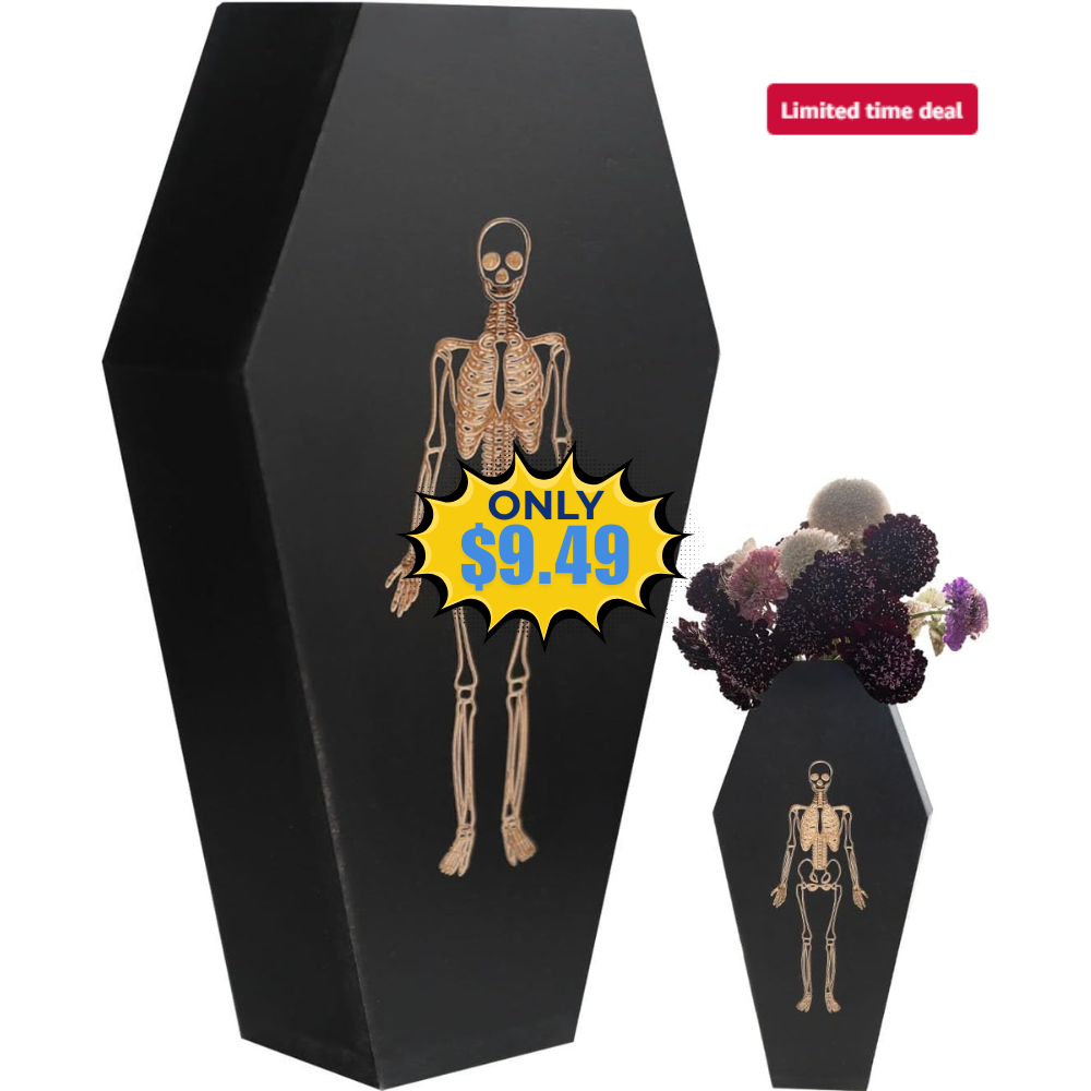 Wooden Coffin Vase Goth Décor Deal: Save 50%