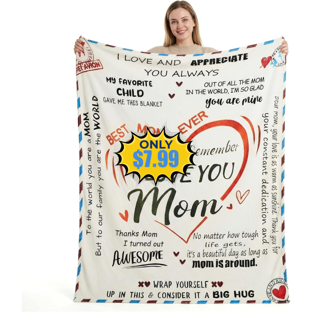 Personalized Mothers Day Throw Blanket Deal: Save 56%