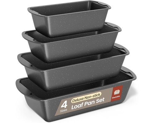BAKKENMASTER 4 Pack Nonstick Loaf Pan Set Deal