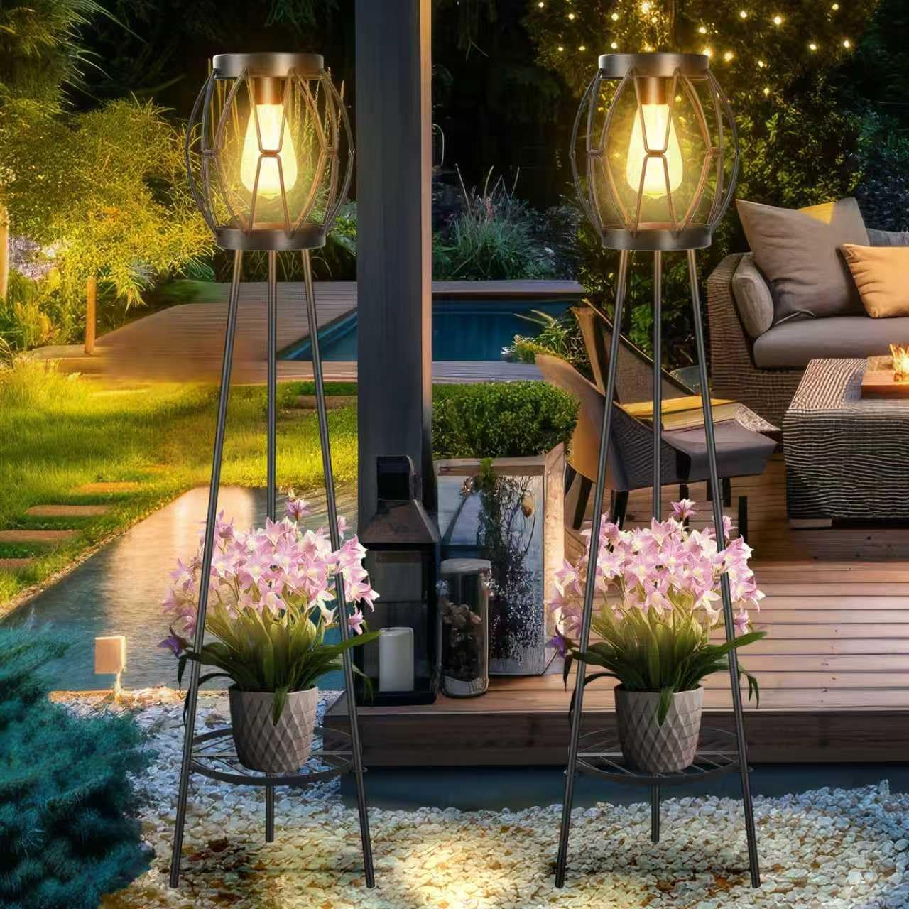 2 Pack Solar Lights with Plant Stands Deal
