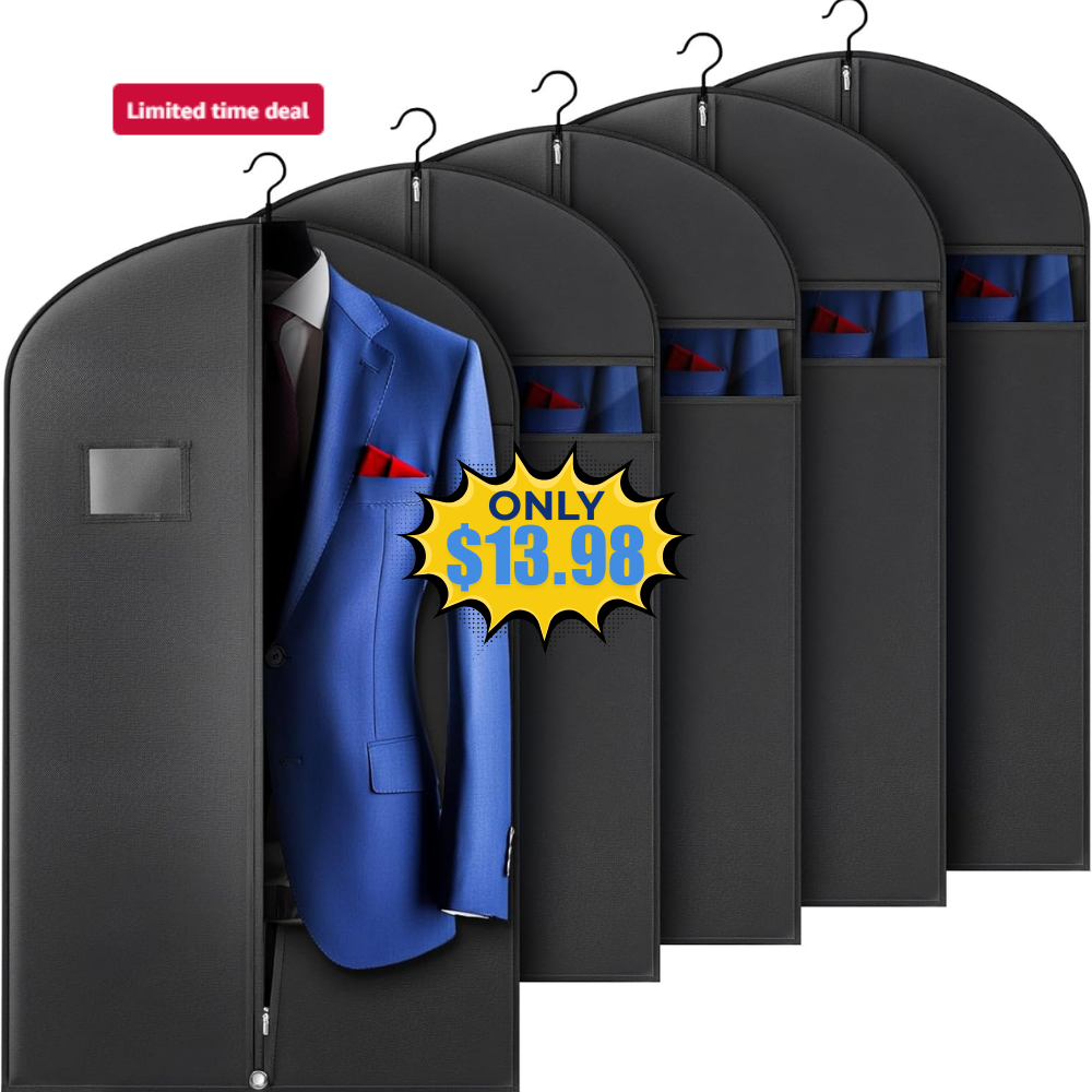 Hleelomi 5 Pack 40-inch Suit Bag Deal: Save 61%