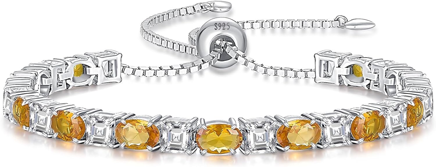 ETERMBOL Birthstone Tennis Bracelets for Women Citrine Brace deal at Amazon