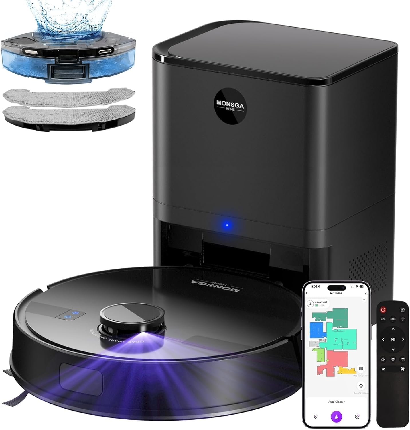 MONSGA Robot Vacuum and Mop Combo, 6000Pa Robotic Vacuum wit deal at Amazon