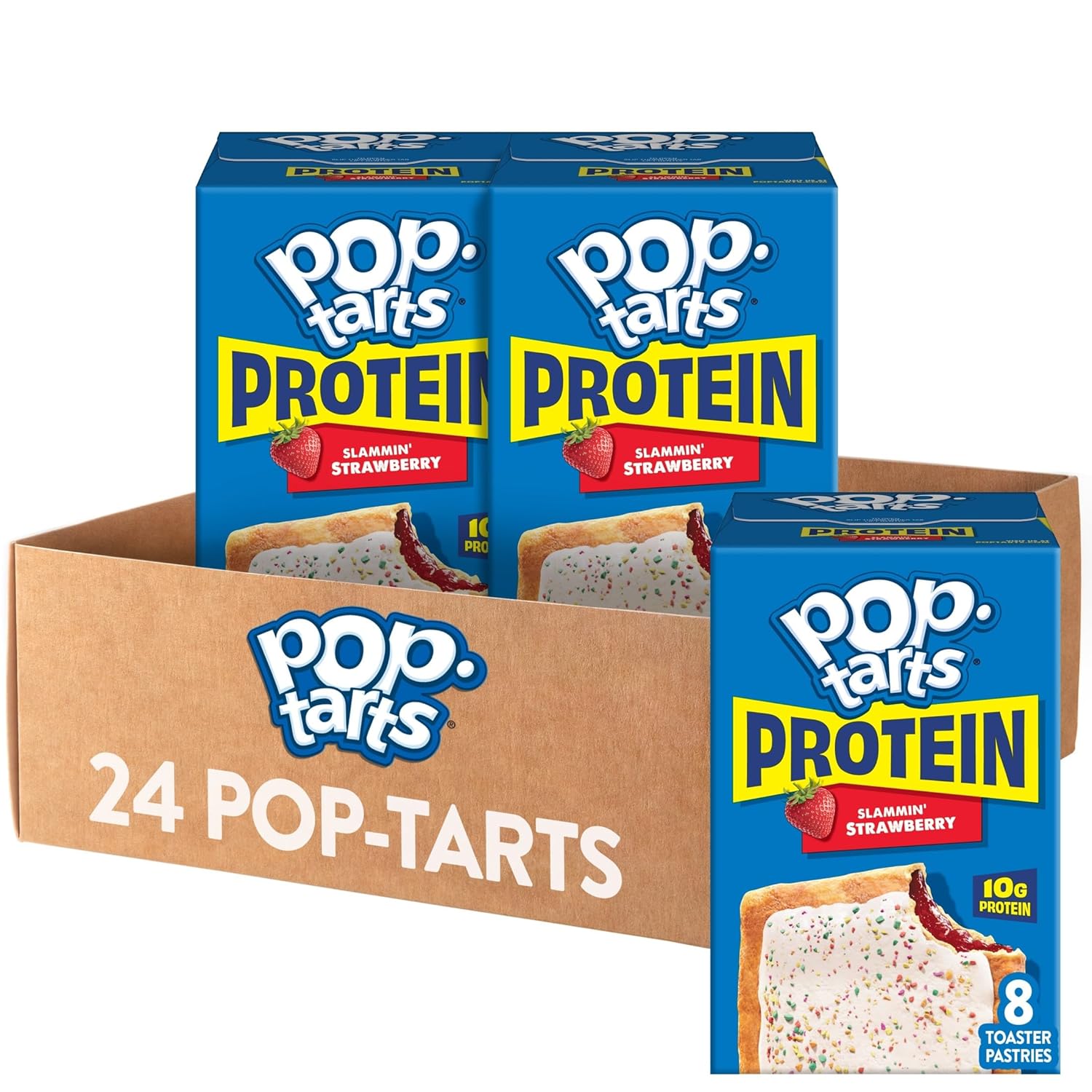 $6.99 Pop Tarts Protein Strawberry 24 Pack Coupon Deal at Am deal at Amazon