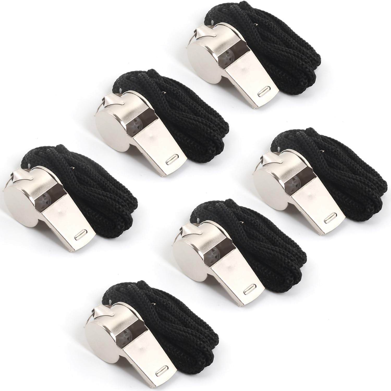 suyncyi 6Pack Stainless Steel Whistle with Lanyard, Loud Cri deal at Amazon