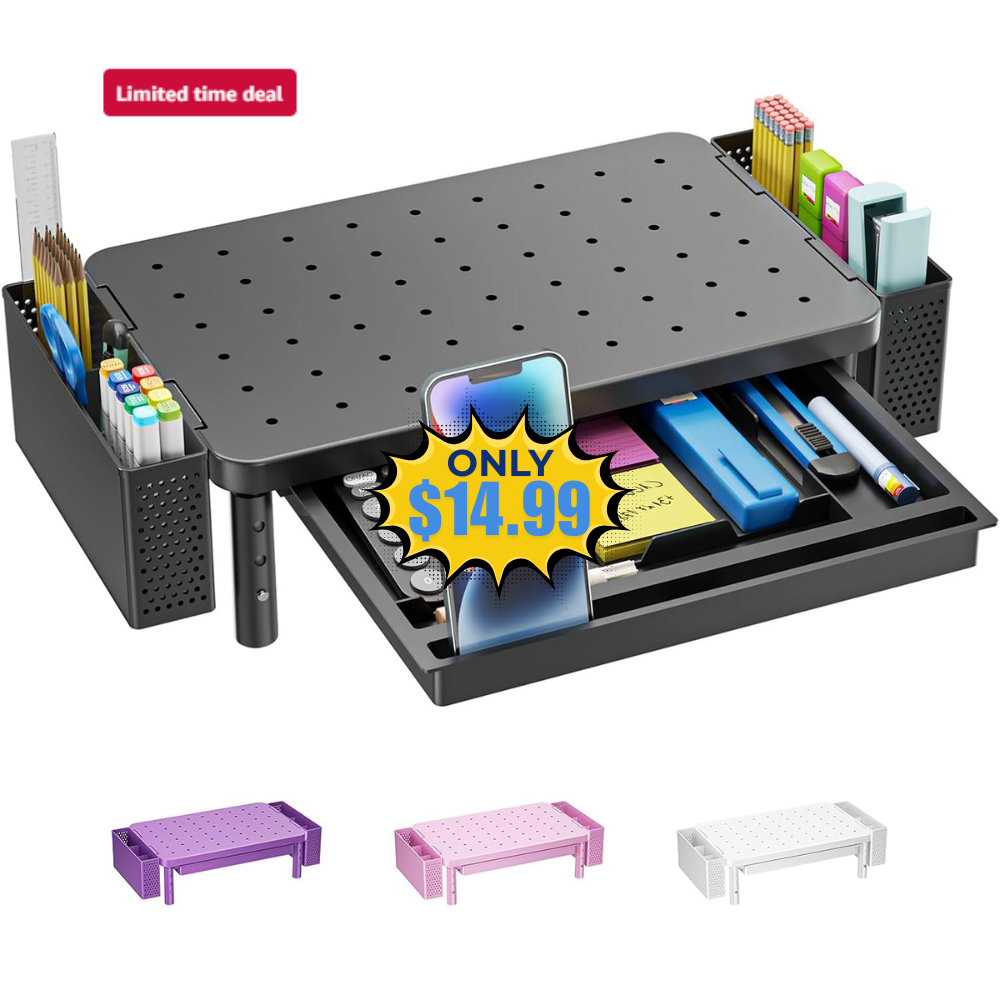 WALI Computer Monitor Stand with Storage Deal: Save 32%