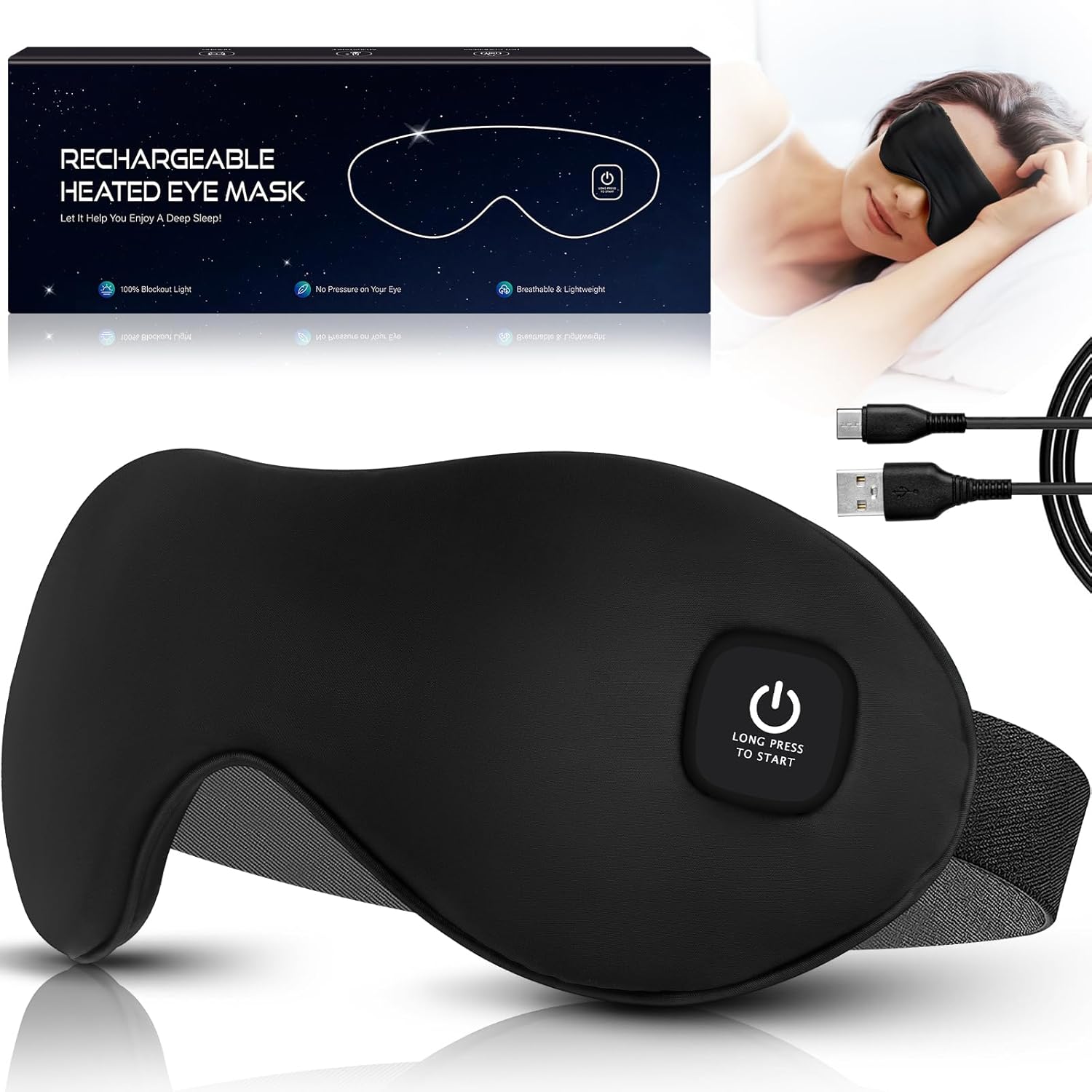 Heated Eye Mask, Mutilplx Cordless Heated Eye Masks for Dry  deal at Amazon