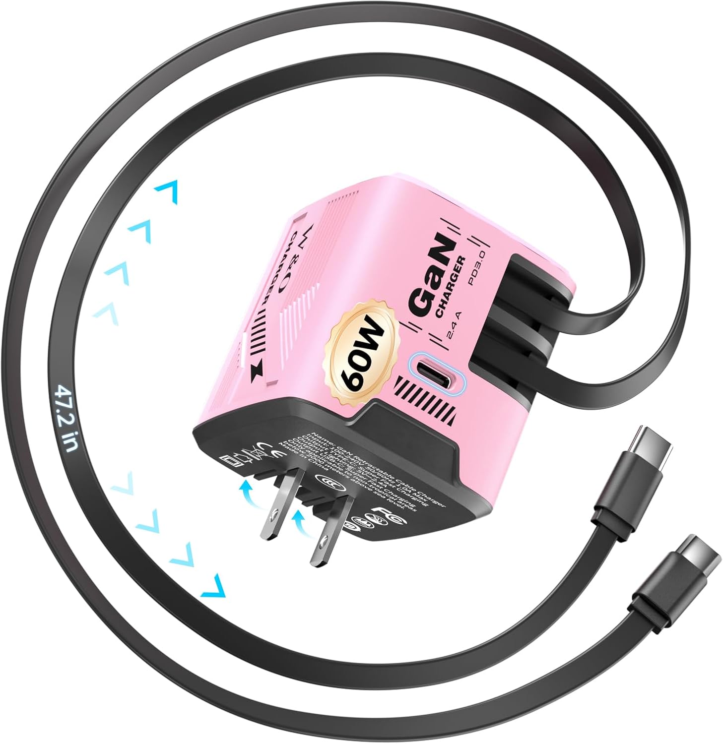 W & O Fast Charger for iPhone17/16/15,60W gan Charger,Retrac deal at Amazon