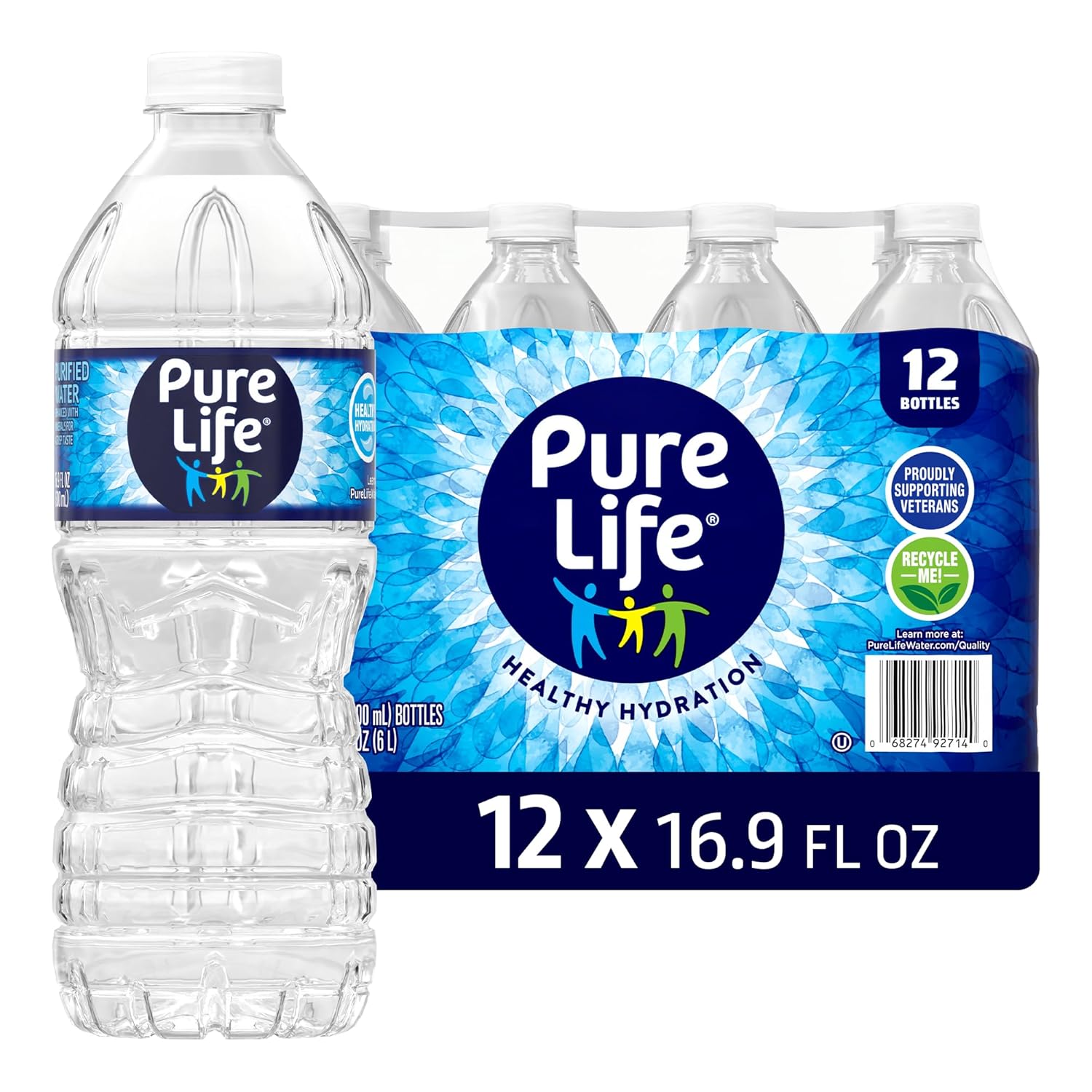 GO! Pure Life Purified Water Bottle 12-Pack Only
