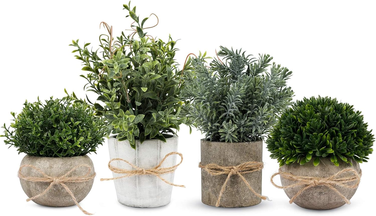 PENGYEE 4 Pack Small Fake Plants in White Pulp Pot for Home  deal at Amazon