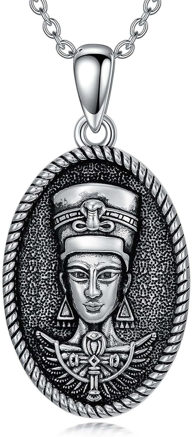 SIMONLY Sterling Silver Nefertiti Necklace Ancient Egypt Que deal at Amazon