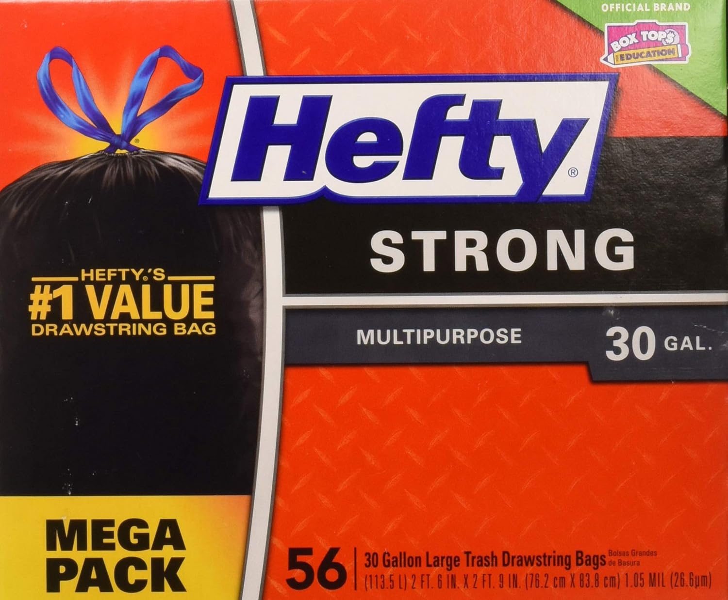 $20.xx Reg $45 Hefty Strong 30 Gallon Trash Bags 56 Ct Pack  deal at Amazon