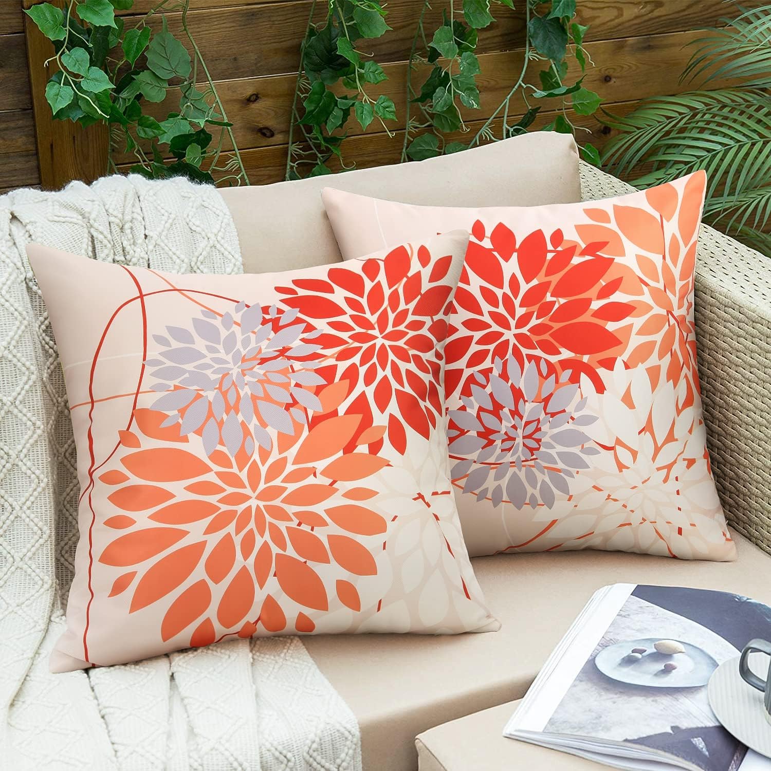 Pyonic Outdoor Throw Pillow Covers 18x18 Waterproof Geometri deal at Amazon
