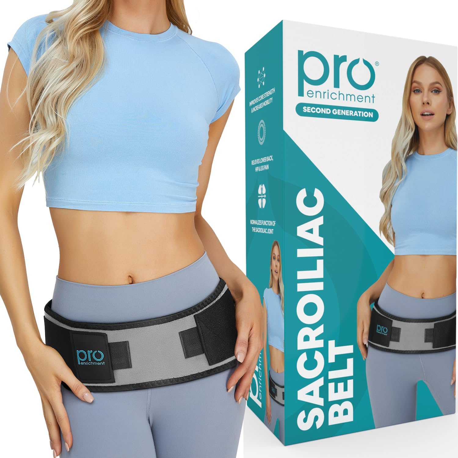 Pro Enrichment Sacroiliac SI Joint Hip Belt – USA Patented L deal at Amazon