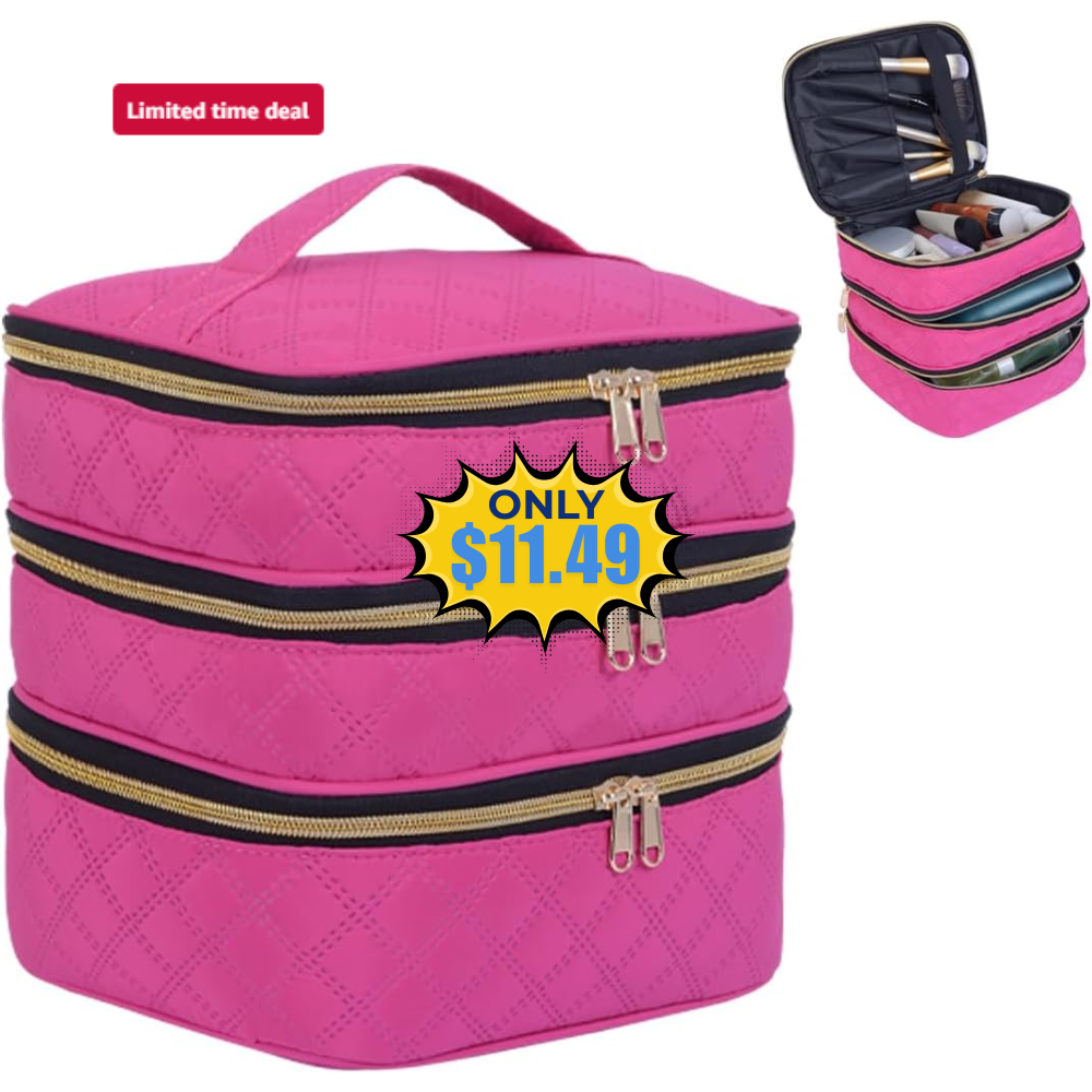 Three Layer Travel Makeup Bag Deal: Save 50%
