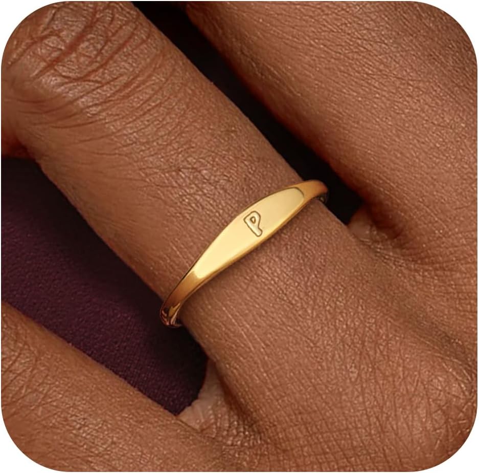 Honsny Gold Initial Rings for Women Non Tarnish Dainty Lette deal at Amazon