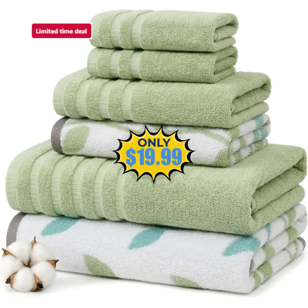 Modern Threads 6 Piece Bath Towel Set Deal: Save 52%