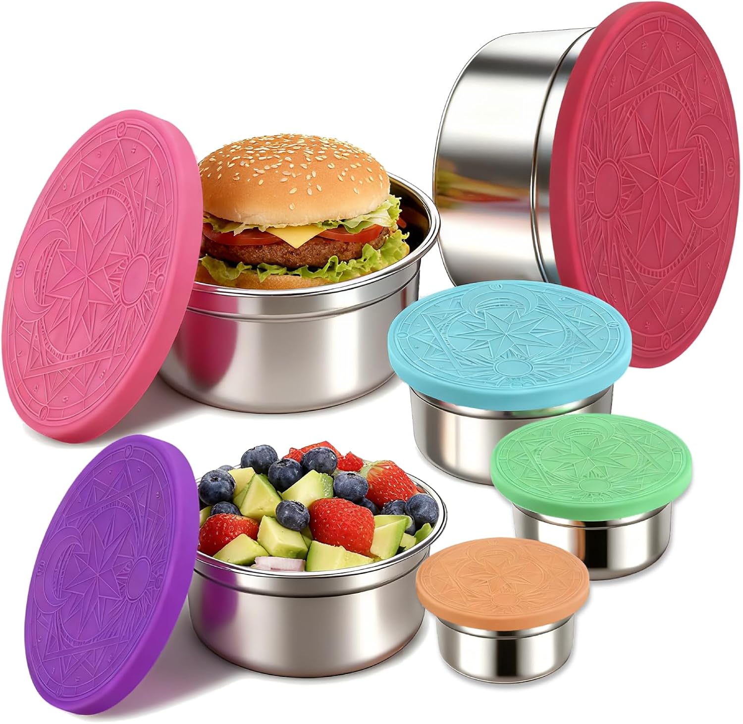 YJSLICT 6 Pack Stainless Steel Lunch Containers with Lids Se deal at Amazon