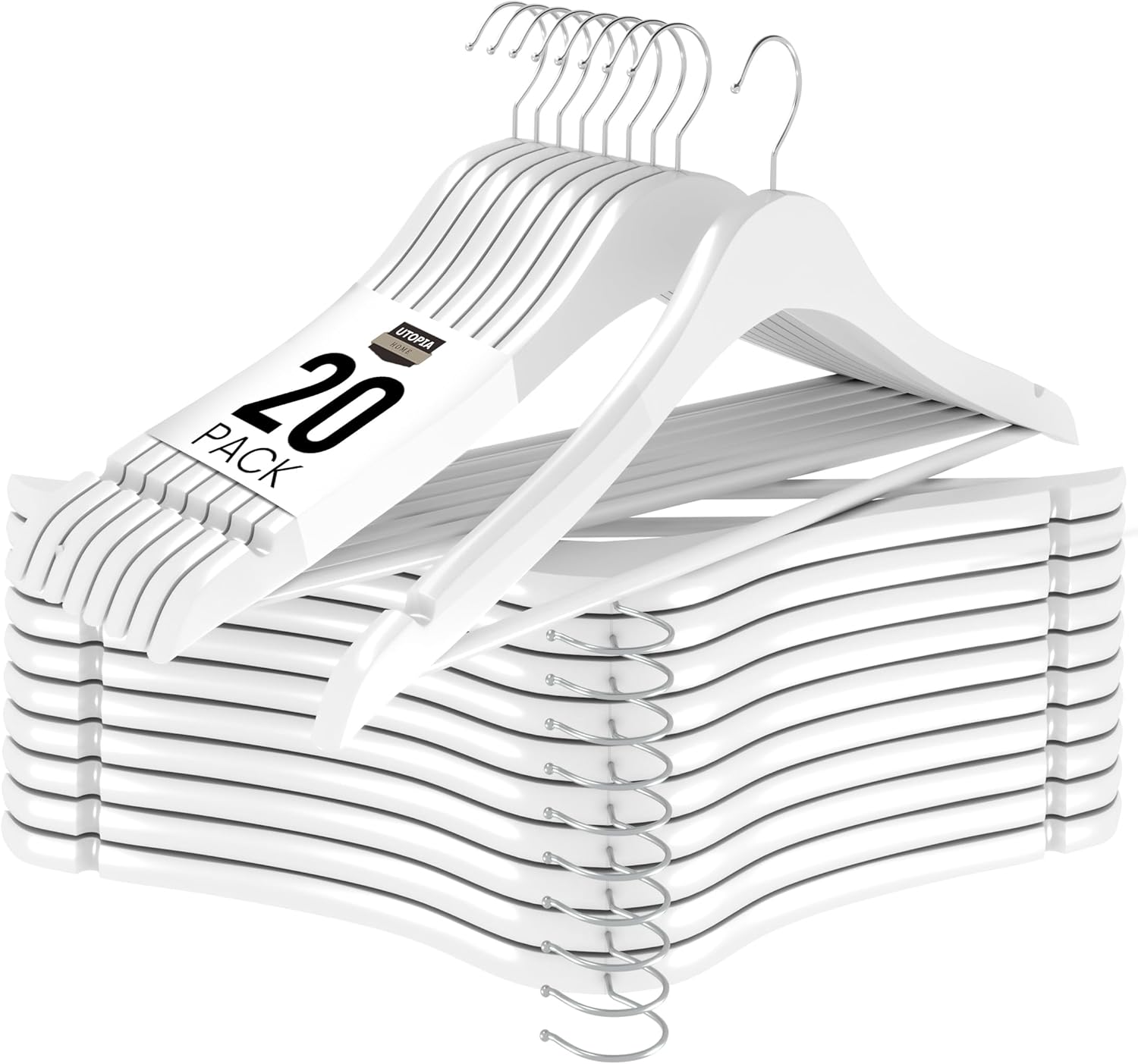 Utopia Home Premium Wooden Hangers 20 Pack - Durable & Slim  deal at Amazon
