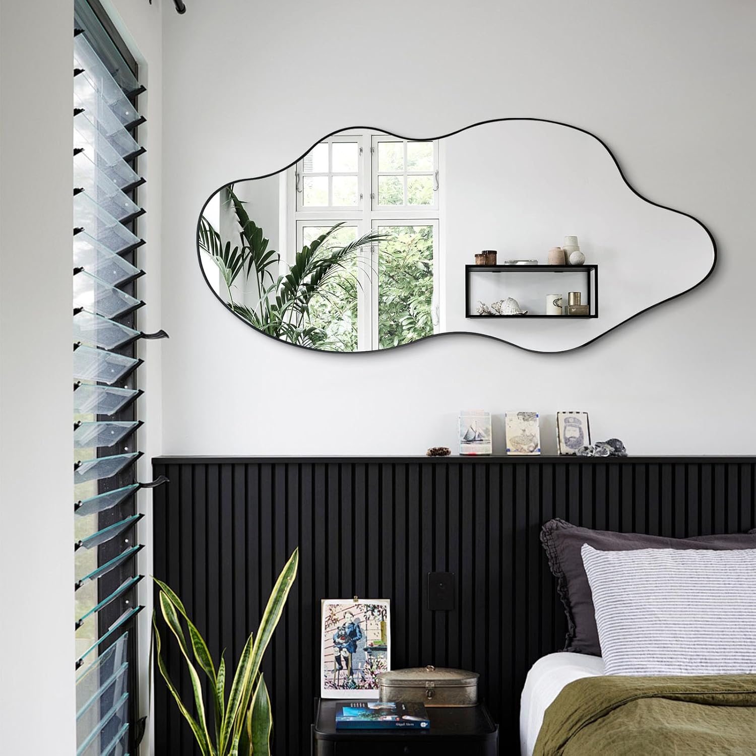 DAOYIJIAJU Irregular Wall Mirror, 47.2"x21.6" Asymmetrical F deal at Amazon