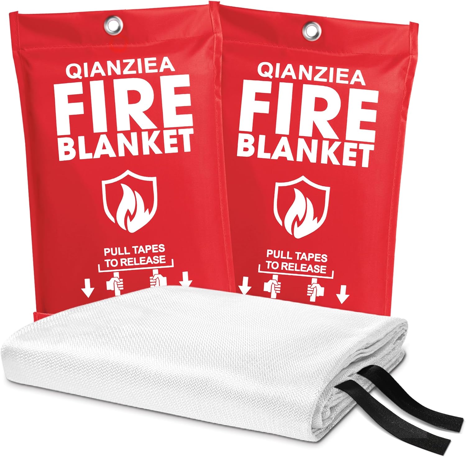 QIANZIEA Fire Blanket,2 Pack,40"x40" Fire Blankets Emergency deal at Amazon
