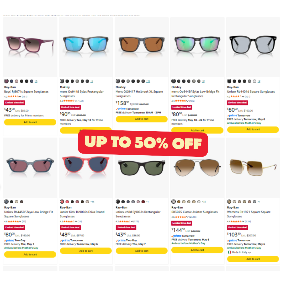 Ray-Ban & Oakley Sunglasses Sale