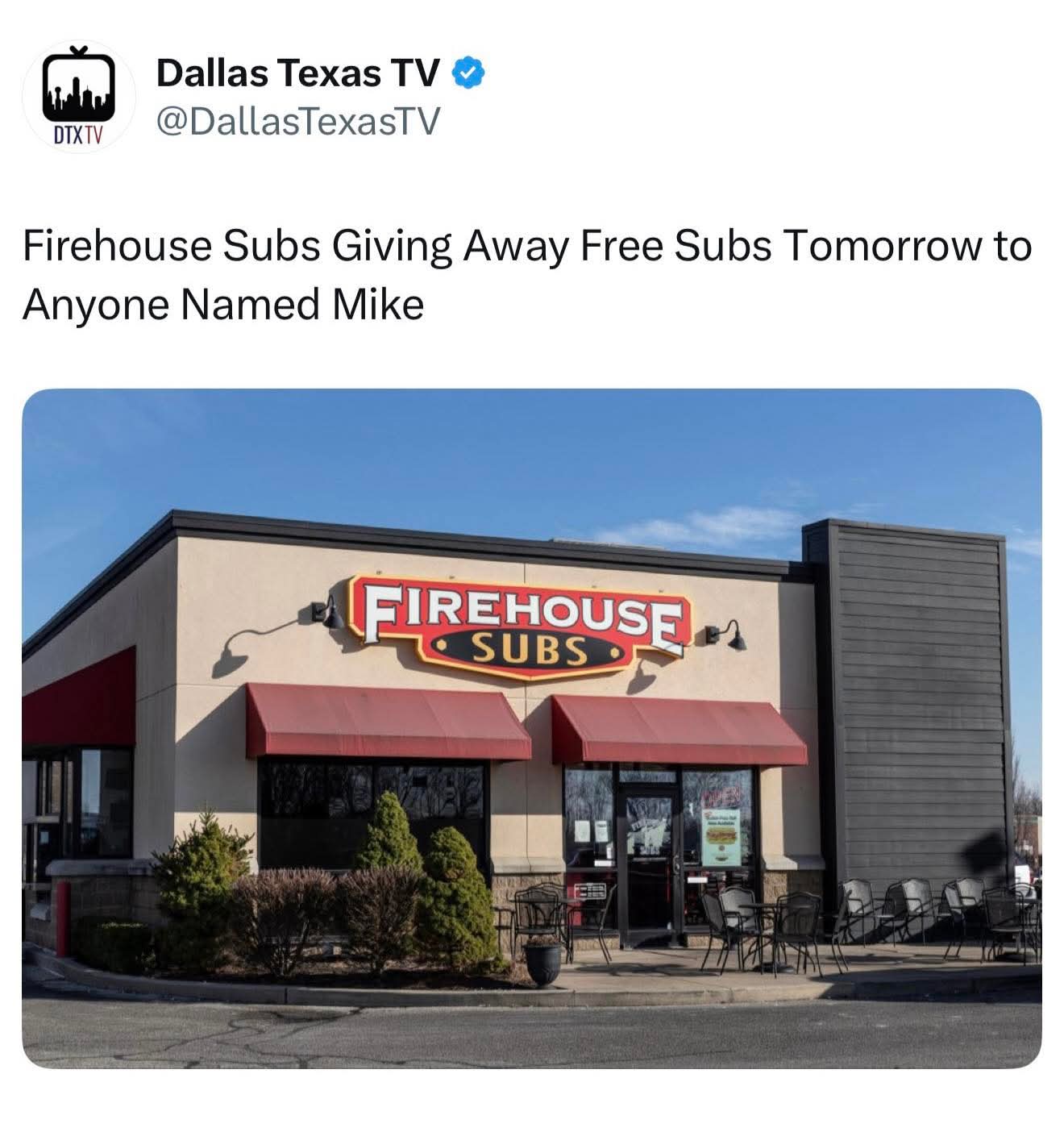 Firehouse Subs Giving Away Free Subs to Mikes Tomorrow