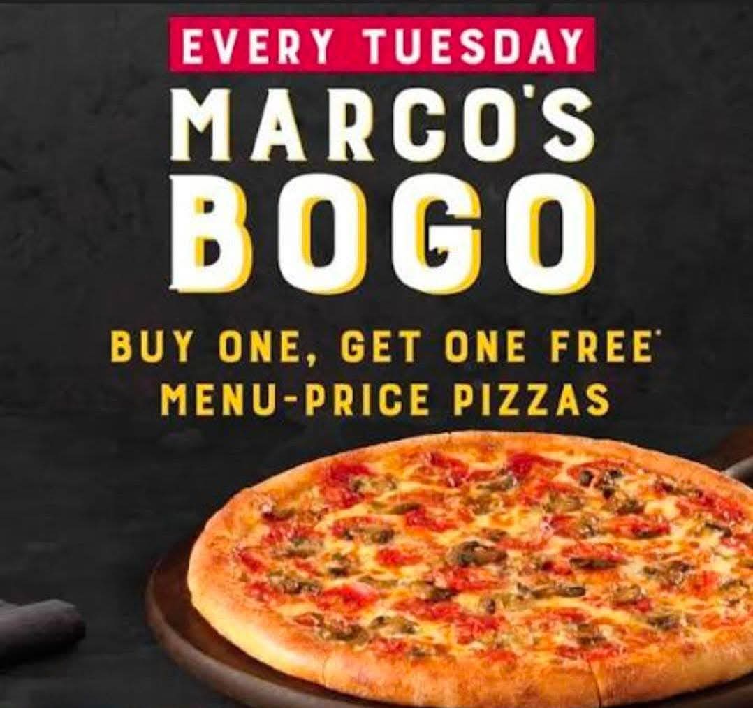 Marco's Pizza: Buy One, Get One Free Every Tuesday
