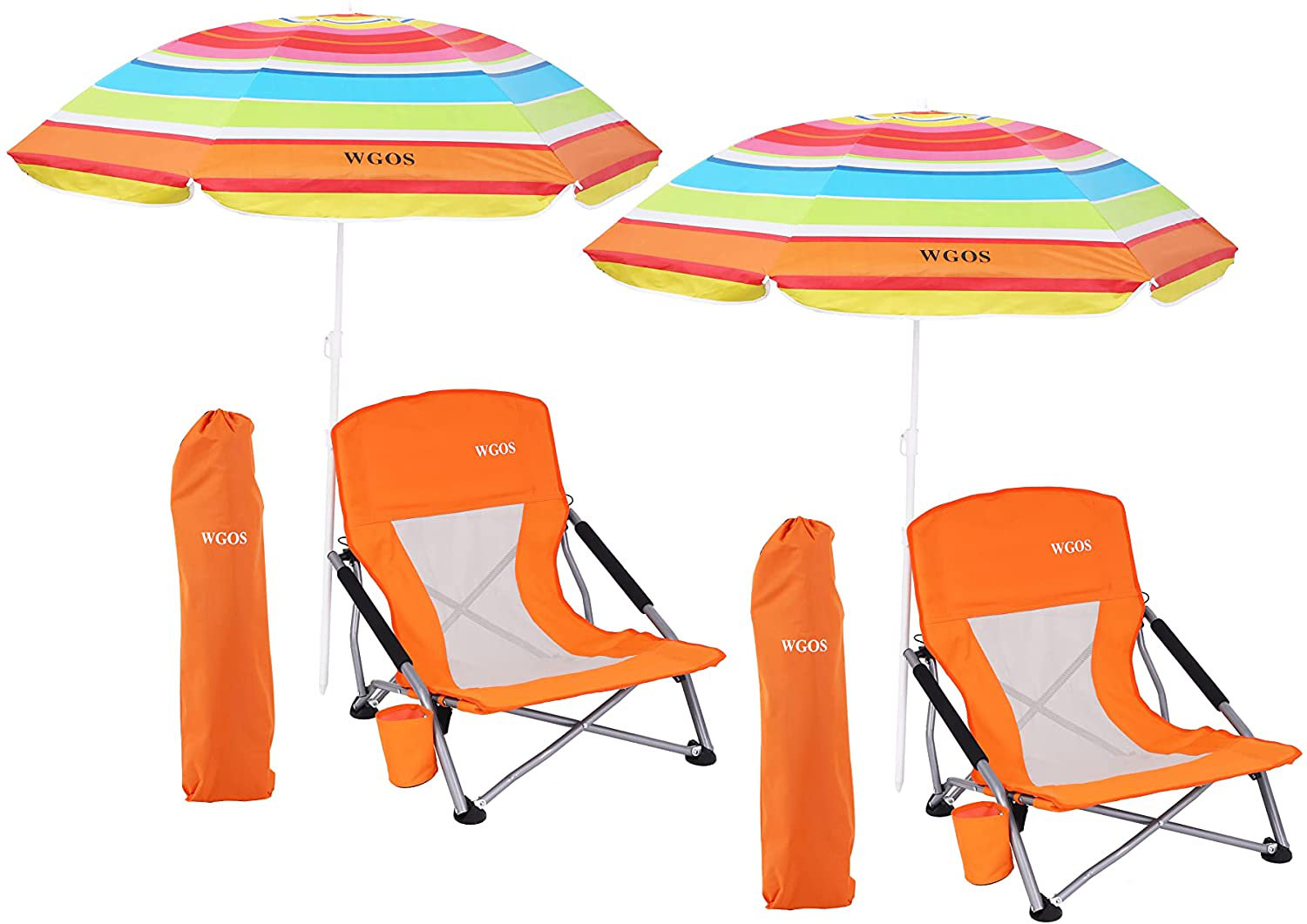Muke Folding Beach Chairs with Umbrella Deal at Wayfair: $69.99