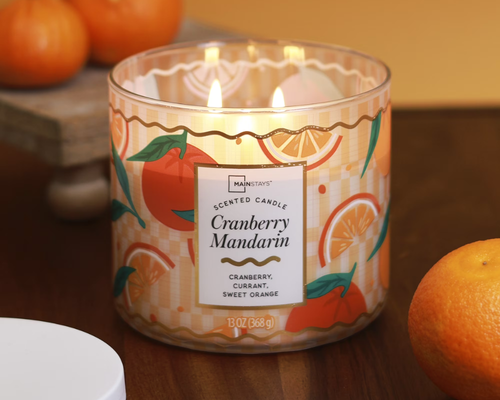 Mainstays Cranberry Mandarin 3-Wick Fragrance Candle Deal at Walmart: Save $2.03