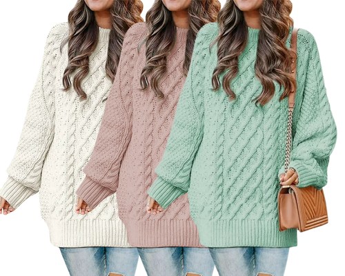 Women Cable Knit Chunky Pullover Sweater Deal: Save $16 at Walmart