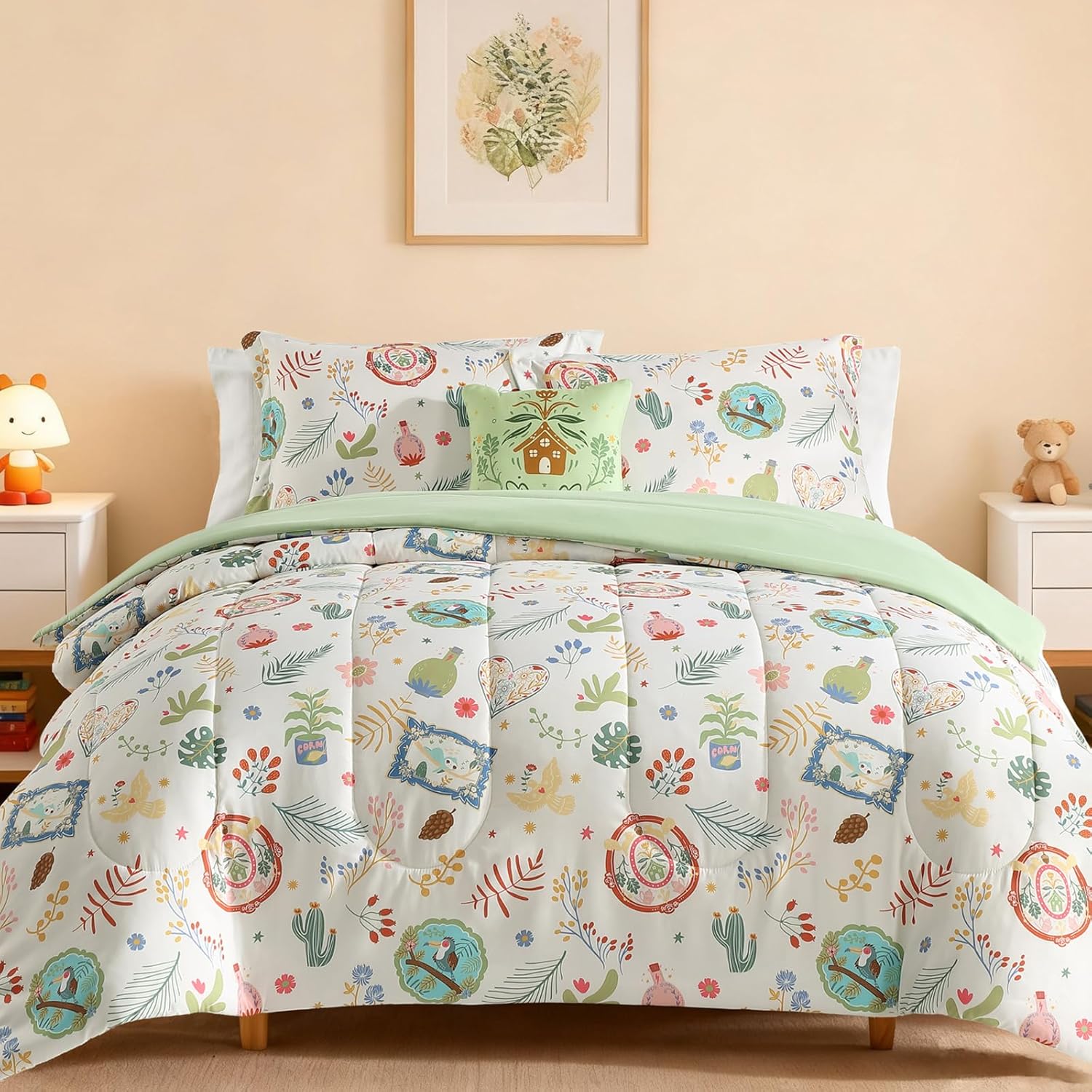 Wink Deer Twin Comforter Set for Girls-3 Pieces Forest Frien deal at Amazon
