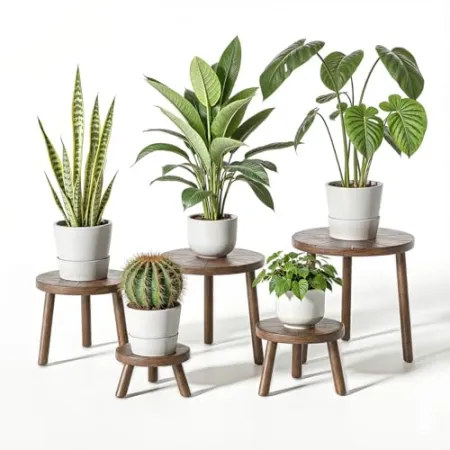 5-Pack Delma Indoor Wood Plant Stands $25 at Amazon