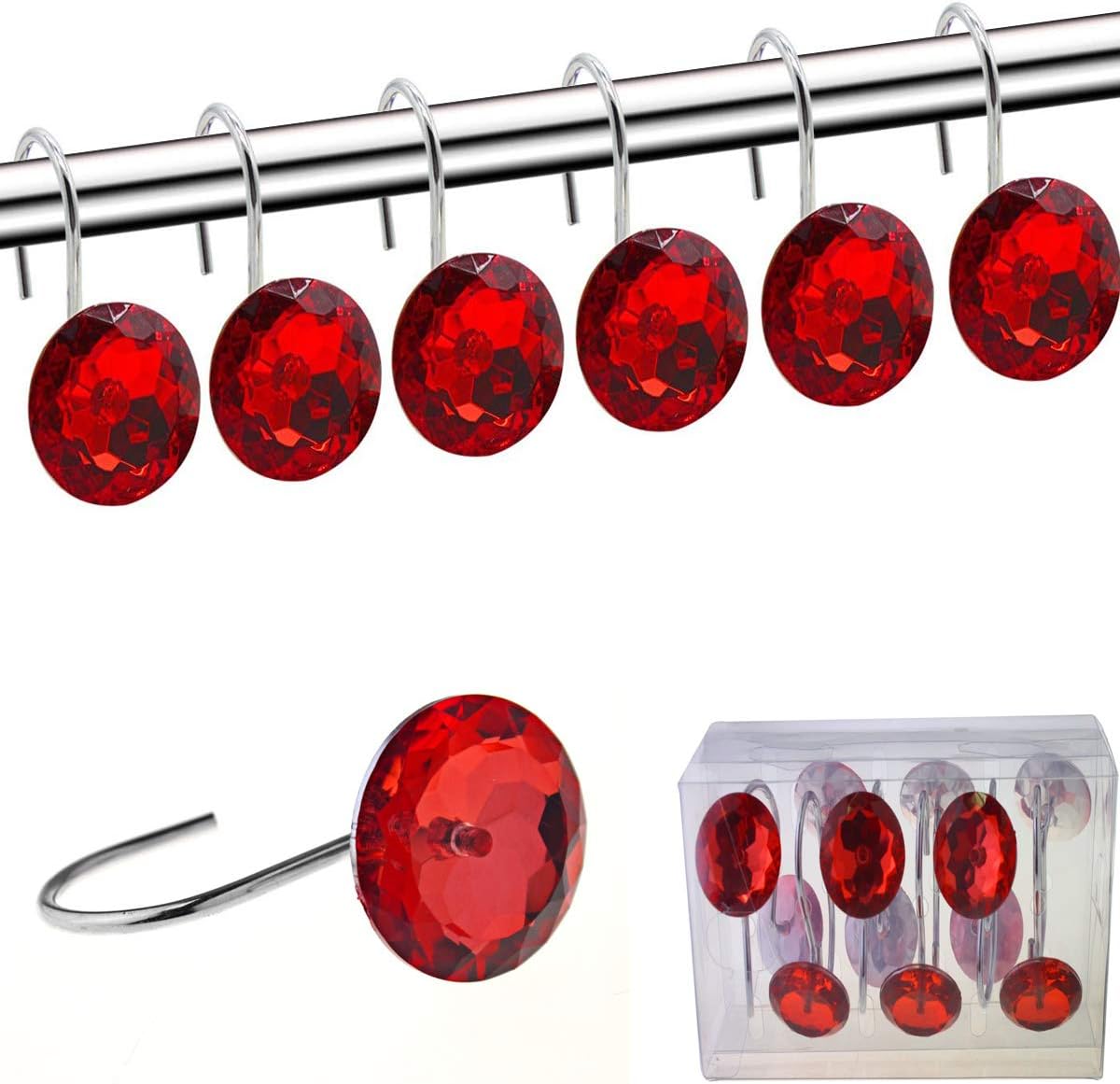 Set of 12 Rings Shower Curtain Hooks Deal