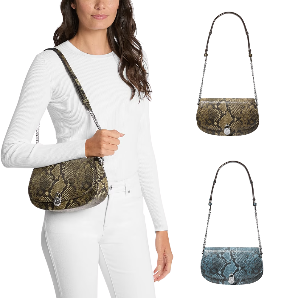 Mila Medium Snake Embossed Messenger Bag Deal at Michael Kors: Save $378.01